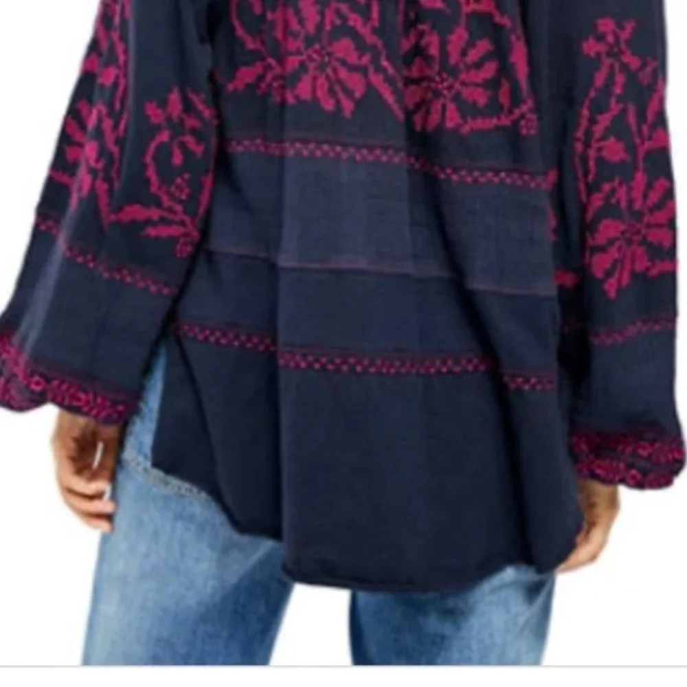 Free People Persuasion Long Sleeve Tunic Top M
